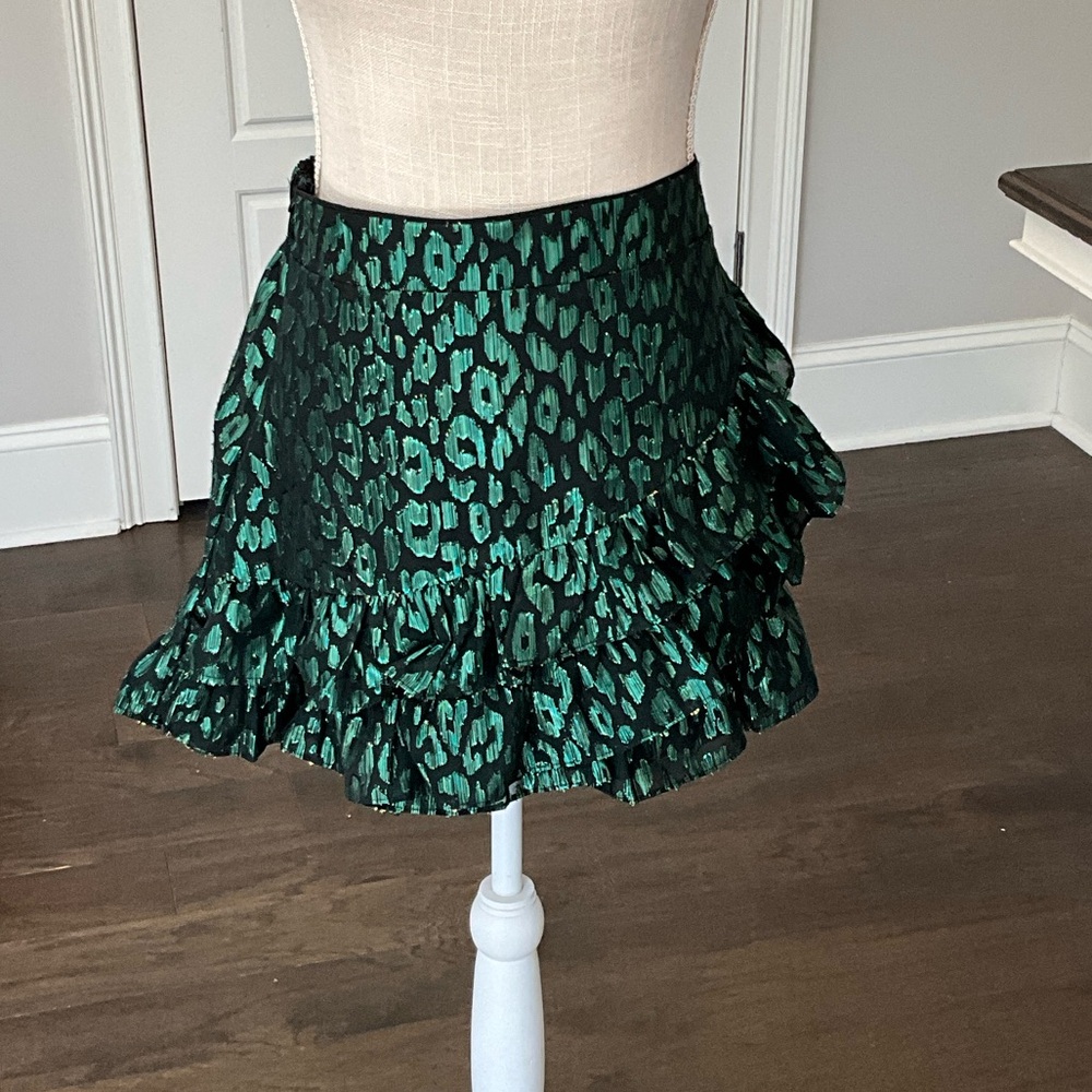 DO+BE Emerald Animal Print Mini Skirt